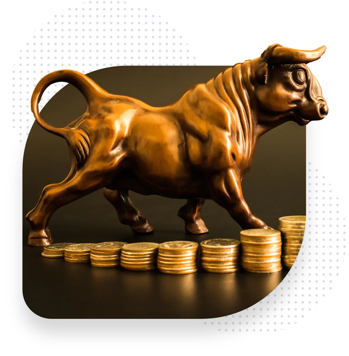 Bull and coins